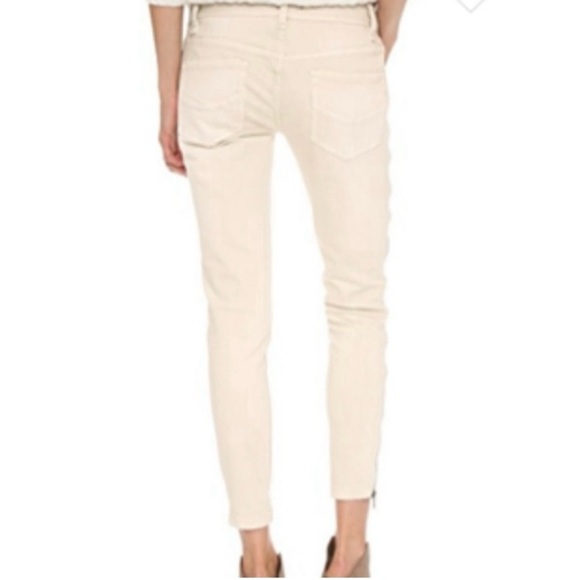 Free People Cream Denim with Side Zipper Detail| Free People Denim| Free People - Picture 7 of 10